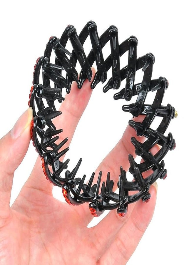 YANWENX 4 Pcs Rhinestone Hair Clips - Bird Nest Expandable Hair Bun Holder & Ponytail Wrap Accessories for Women, All-Day Hold, Elegant Sparkle Design - Image 4