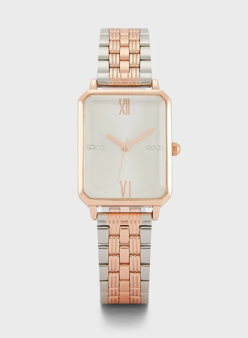 ELLA Rectangle Multilink Bracelet Watch