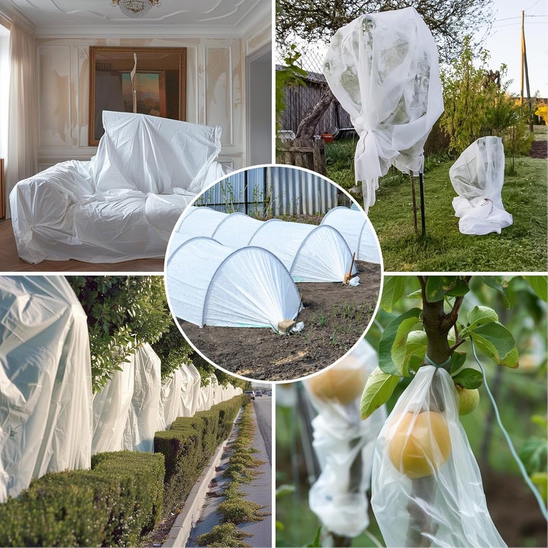 MAQIHAN Plant Cover - 6.5 ft x 13 ft Plant Covers Freeze Protection, Winter Plant Covers Freeze Protection, Reusable Floating Row Cover Frost Blankets for Outdoor Plants Frost Cloth Garden Row Covers - Image 5