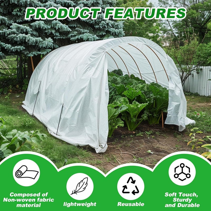MAQIHAN Plant Cover - 6.5 ft x 13 ft Plant Covers Freeze Protection, Winter Plant Covers Freeze Protection, Reusable Floating Row Cover Frost Blankets for Outdoor Plants Frost Cloth Garden Row Covers - Image 3