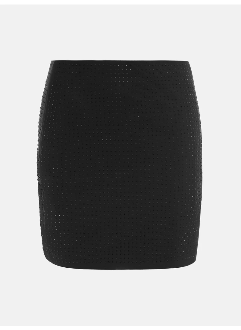 Lichi Rhinestone-embellished low-rise mini skirt