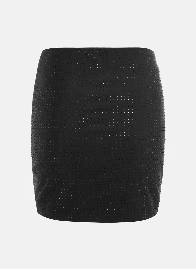 Lichi  Rhinestone-embellished low-rise mini skirt for Women | Best Price UAE