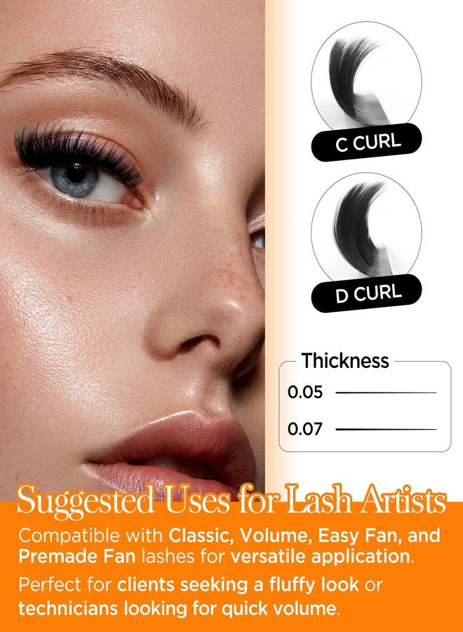 BEYELIAN Easy Fan Volume Lash Extensions 0.05 0.07 C D Curl 8-15mm Mixed & Single Length Tray Rapid Blooming Volume Lashes Self Fanning Lash Extension Supplies (0.05 D Curl) - Image 5