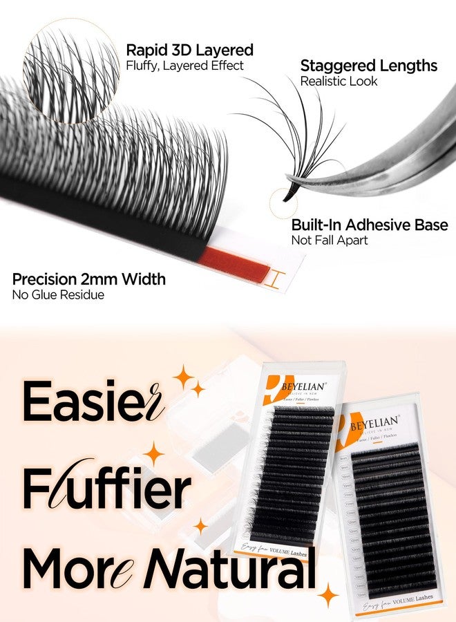 BEYELIAN Easy Fan Volume Lash Extensions 0.05 0.07 C D Curl 8-15mm Mixed & Single Length Tray Rapid Blooming Volume Lashes Self Fanning Lash Extension Supplies (0.05 D Curl) - Image 2