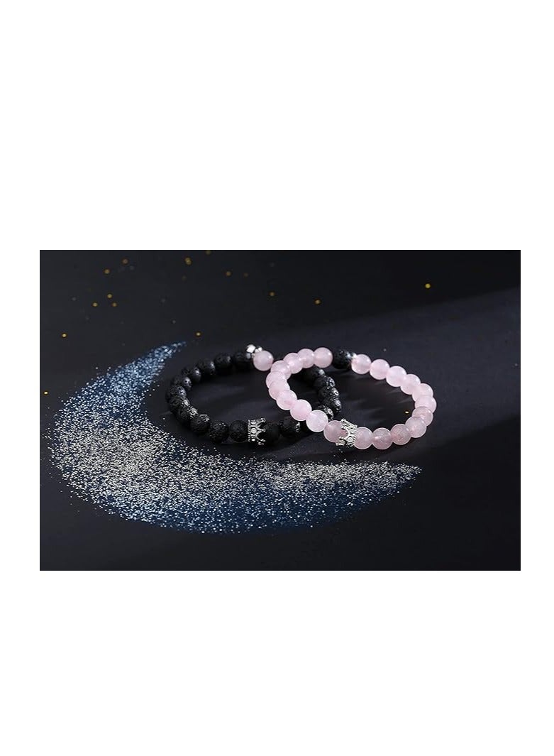 Multi-colored king and queen crown magnetic bracelets, 2 pieces - Image 3