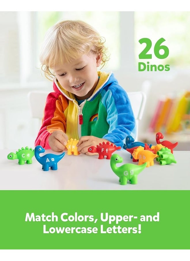 Coogam Coogam Matching Letters Fine Motor Toy, 26 PCS Double-Sided ABC Dinosaur Alphabet Match Game with Uppercase Lowercase, Preschool Educational Montessori Learning Toys for Toddlers  - Image 1