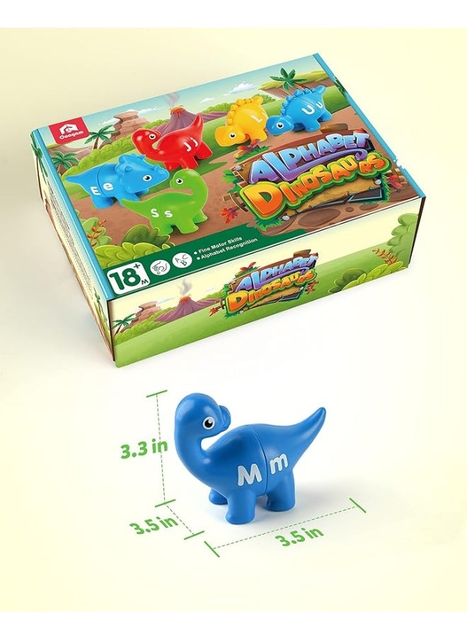 Coogam Coogam Matching Letters Fine Motor Toy, 26 PCS Double-Sided ABC Dinosaur Alphabet Match Game with Uppercase Lowercase, Preschool Educational Montessori Learning Toys for Toddlers  - Image 2