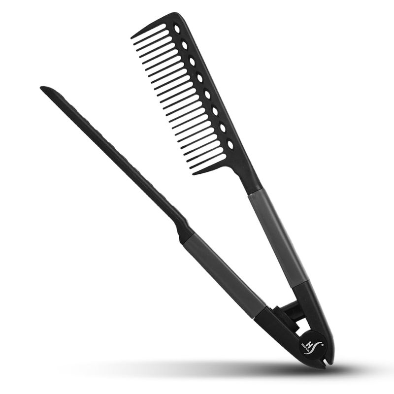 HerStyler Hair Comb For Straightening - Protects Hands - No More Knots - Styles Like A Pro - Versatile Hair Styling Comb - Travel Friendly (Black, Plastic, Dry Hair, 1 Count Pack of 1) - Image 1