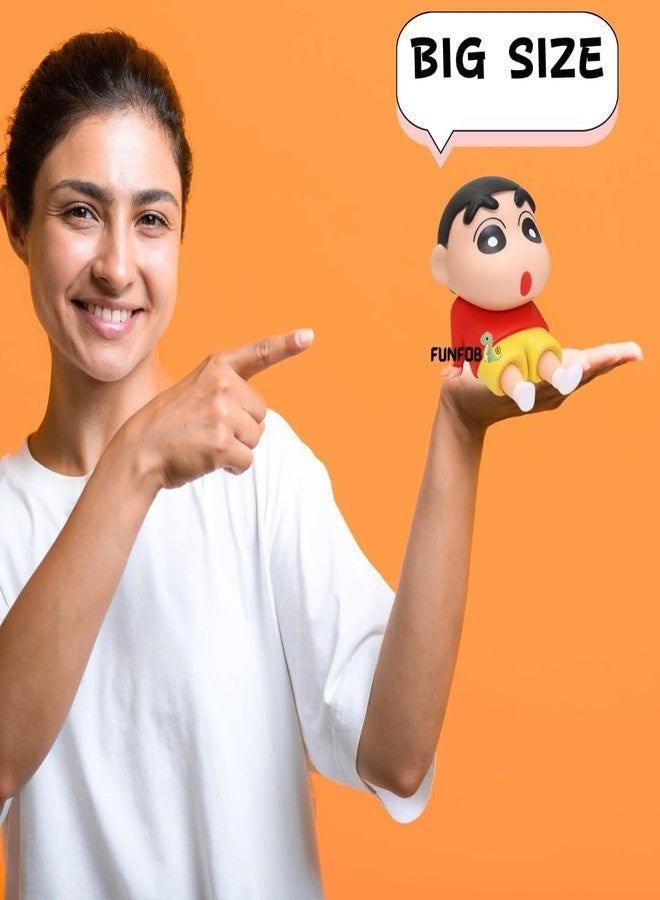 Funfob Shinchan Action Figure Mobile Holder Height-10cm Collectible Gifting Home Decor | Shinchan Holder Red - Image 5