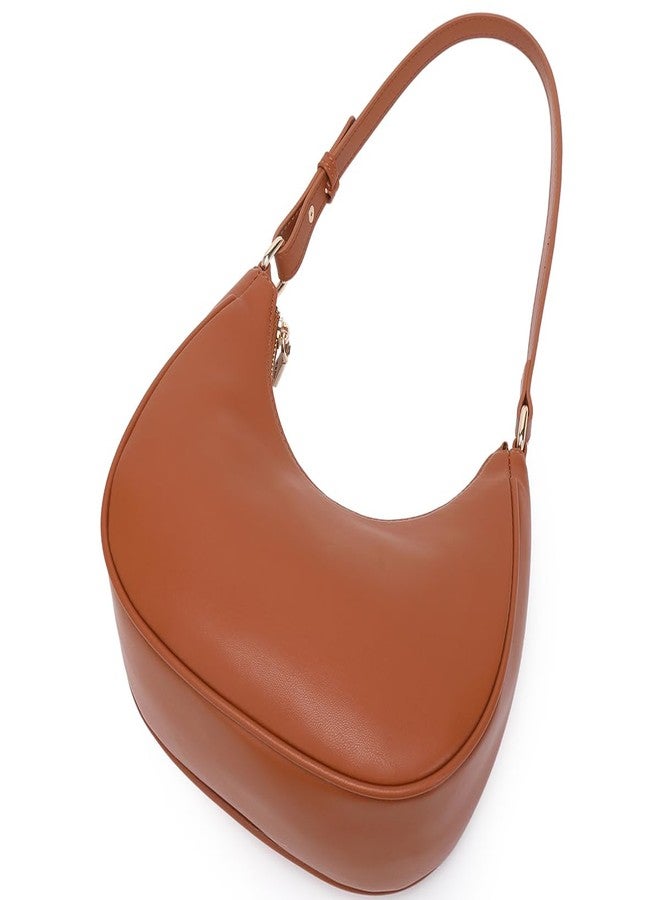 WSRYDJDL Crescent Shoulder Bags for Women Cute Hobo Tote Handbag Under the Arm Purses Mini Clutch Purse with Zipper Closure (Brown) - Image 5