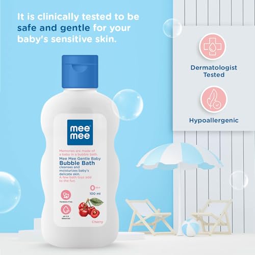 Mee Mee Baby Body Wash | Pk of 1(100ml) With Cherry & Fruit Extracts | Tear-Free Formula | Moisturizes and Soothes Skin | Natural Head to Toe Baby Mild Bubble Bath Dermatologically Tested - Image 2