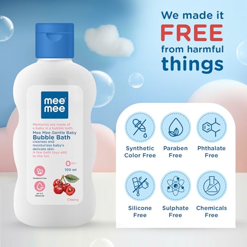 Mee Mee Baby Body Wash | Pk of 1(100ml) With Cherry & Fruit Extracts | Tear-Free Formula | Moisturizes and Soothes Skin | Natural Head to Toe Baby Mild Bubble Bath Dermatologically Tested - Image 5