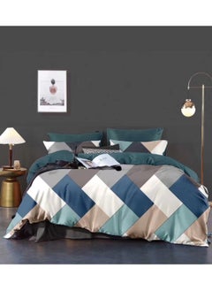 AL RAID King Size Duvet Cover Set - 6 PCS Bedding Set Premium Microfibre Cotton Cooling Bed Sheet Set - Deep Pocket Duvet Cover - Zipper Closure Fitted Bed Sheet and 4 Soft and Breathable Pillowcases 