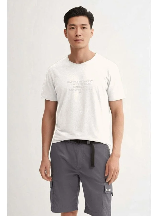Bad Bear Bad Day White Men's Printed T-Shirt.