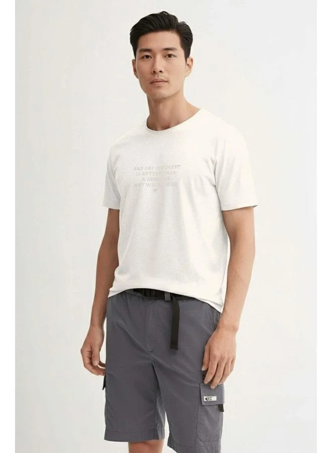 Bad Bear Bad Day White Men's Printed T-Shirt.