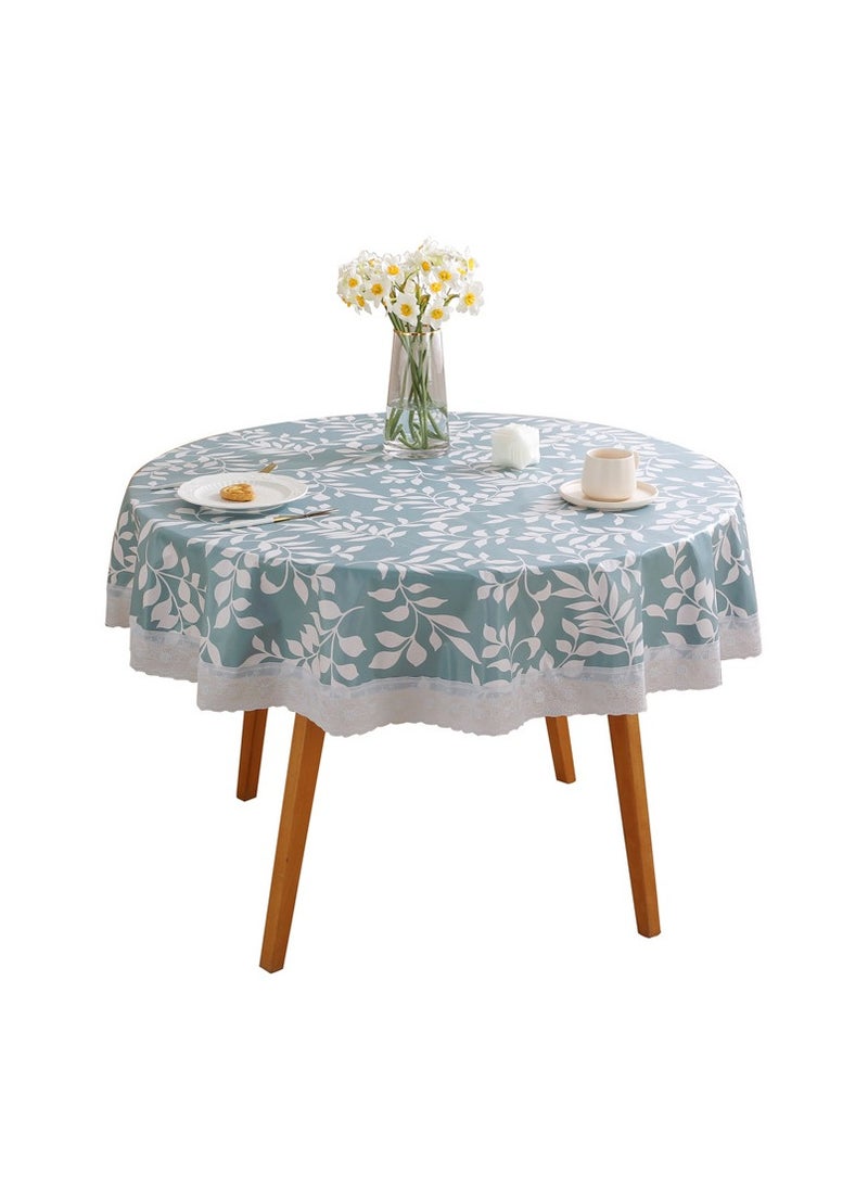Indoor Outdoor Tabletop for Spring Summer Decorations, Picnics and Dinner Parties - Stain and Water Resistant, PVC composite flannel Tablecloth, 60" Round - Image 5
