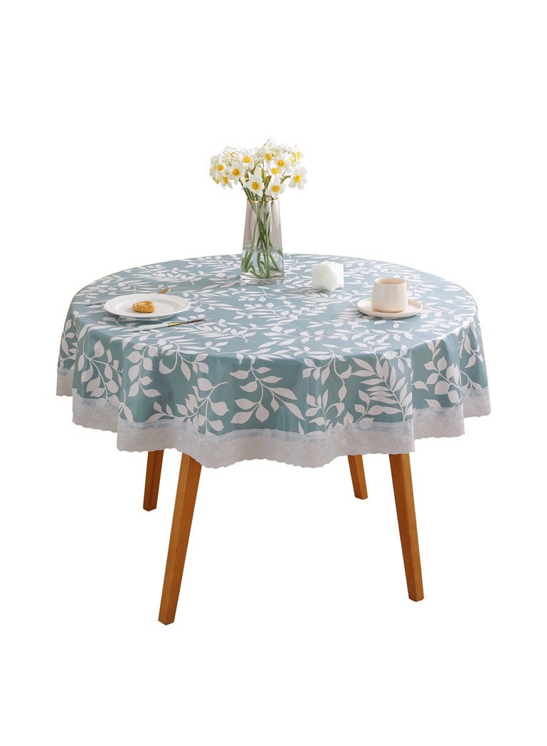 Indoor Outdoor Tabletop for Spring Summer Decorations, Picnics and Dinner Parties - Stain and Water Resistant, PVC composite flannel Tablecloth, 60" Round - Image 1