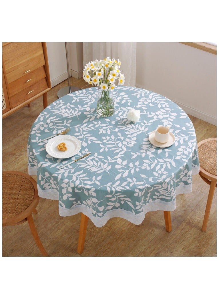 Indoor Outdoor Tabletop for Spring Summer Decorations, Picnics and Dinner Parties - Stain and Water Resistant, PVC composite flannel Tablecloth, 60" Round - Image 4