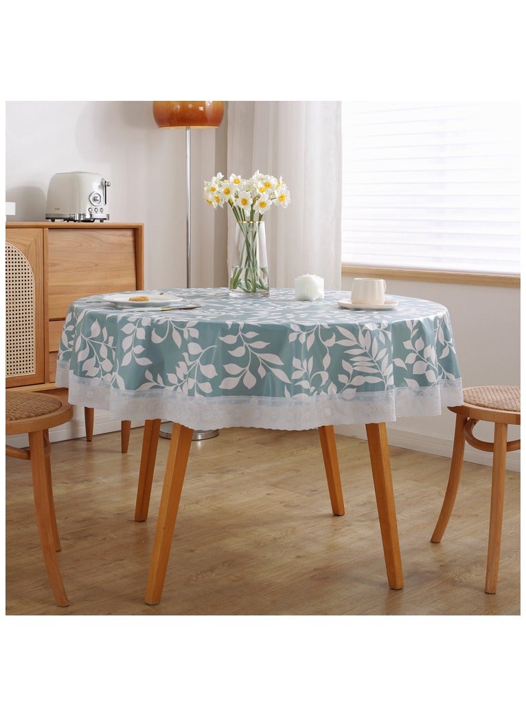 Indoor Outdoor Tabletop for Spring Summer Decorations, Picnics and Dinner Parties - Stain and Water Resistant, PVC composite flannel Tablecloth, 60" Round - Image 3