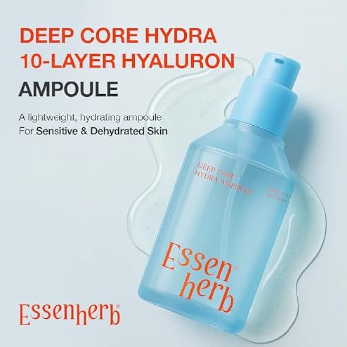 ESSENHERB Deep Core Hydra Ampoule – Korean Skincare Moisture-Layering Serum with Hyaluronic Acid, Panthenol & Botanical Complex – Lightweight Hydration for Dry or Combination Skin – 4.05 fl oz (120ml) - Image 2