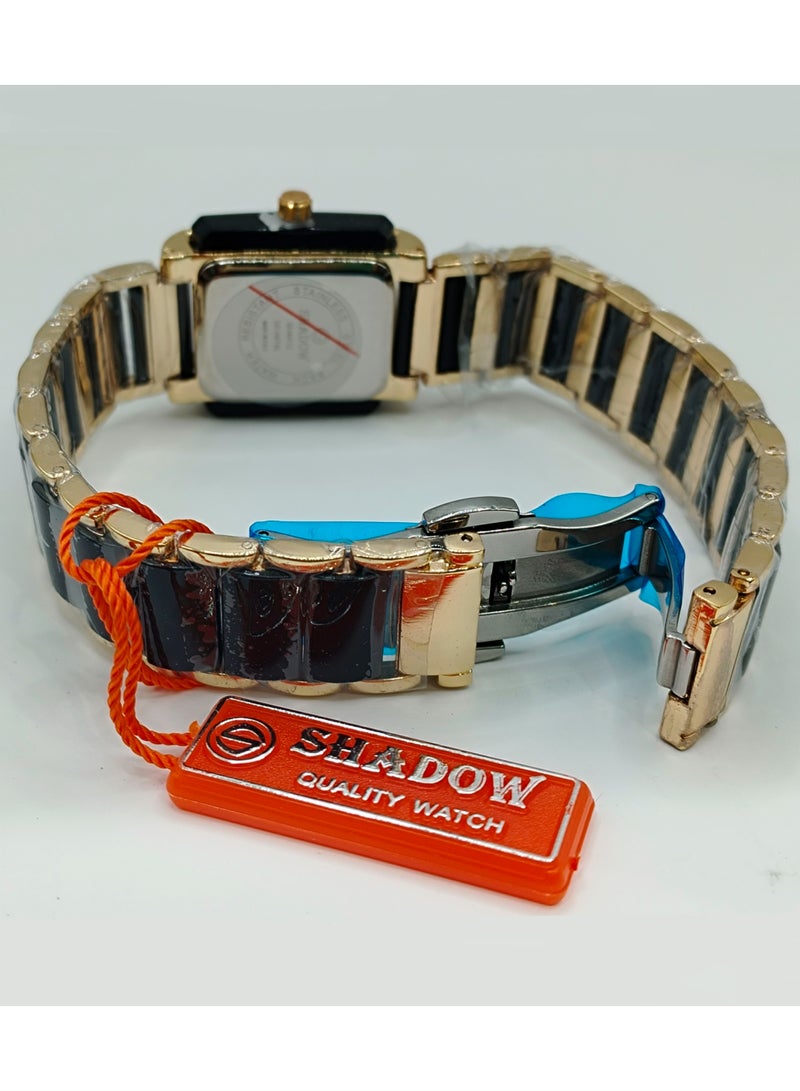 شادو ساعات زوجية شادو فاخرة - طقم أنيق بتصميم مستطيل ولون ثنائي - Image 5