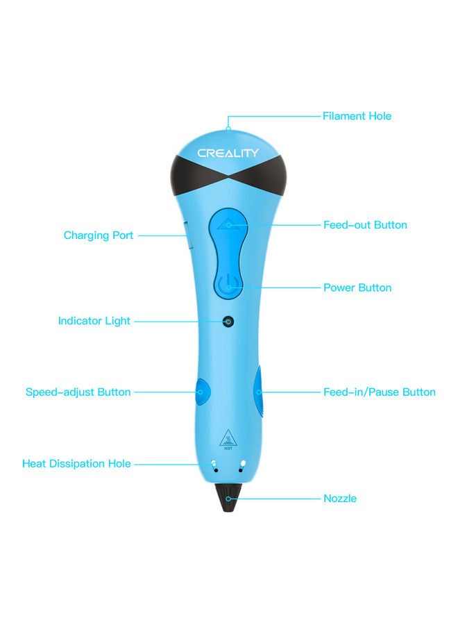 Creality 3D 3D Pen With Low Temperature Blue/Black - Image 5