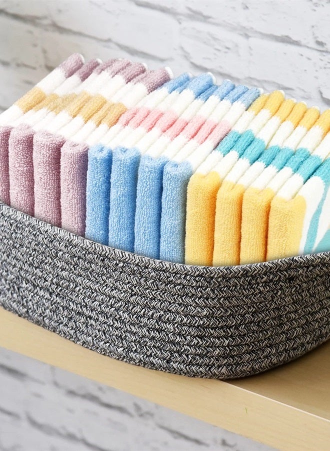 Jacquotha Striped Cotton Washcloths Small Towels Set, 12 Pack Bath Washcloths for Your Face and Body 13 x 13 Inches, Face Cloths for Washing Face, 3 Colors Wash Cloths Face Towels for Bathroom - Image 1