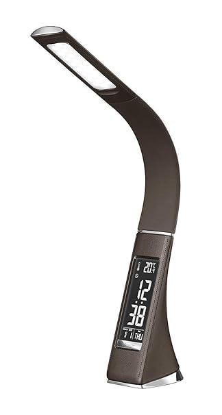 Scaroal Portable Business Desk Light EyeCaring Table Lamp Office Study Desk Table with Children Eye Protection Switch Calendar Thermometer Time Alarm Clock Touch Control USB Touch Switch - Image 3