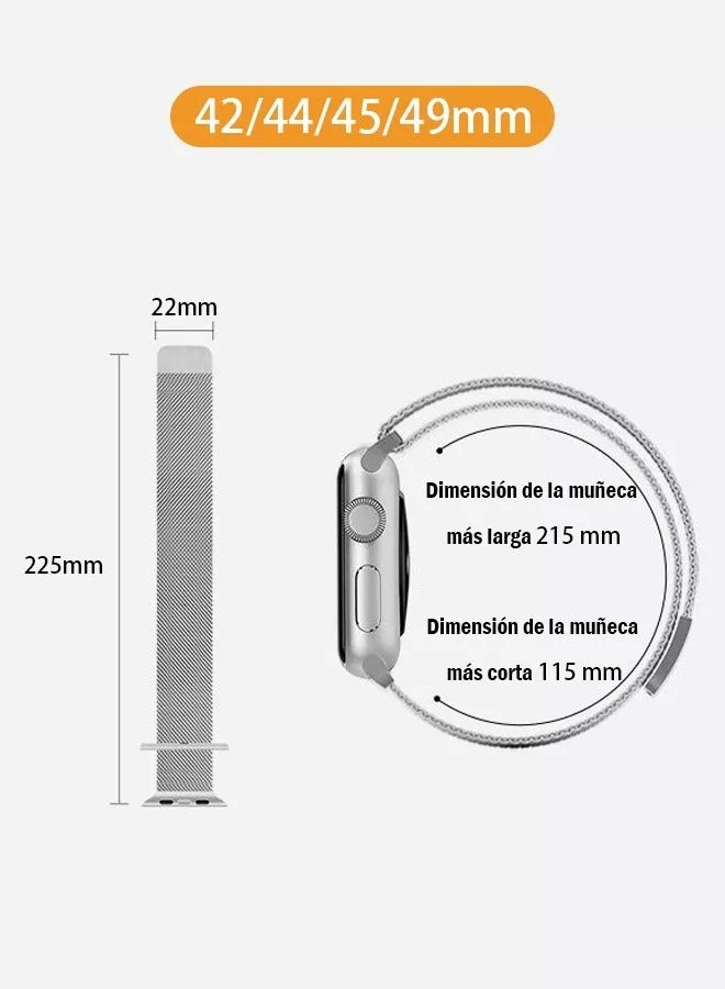 2pcs Steel Strap Compatible with Apple Watch 42/44/45/49mm - Image 2