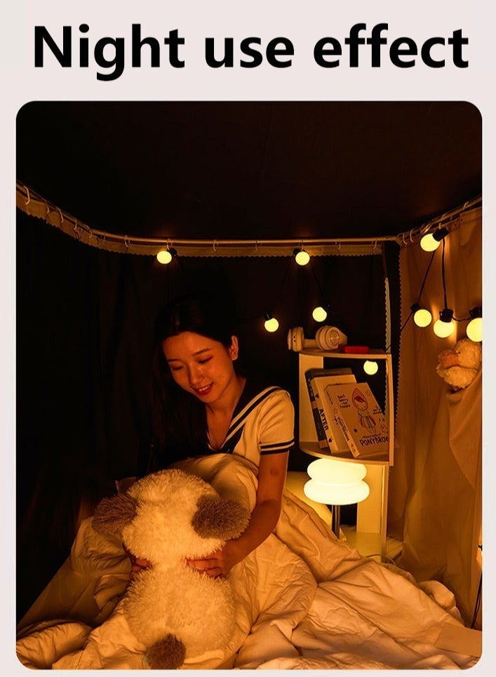 Bluejw Bed Canopy Tents Curtain Blackout Single Bed Tent Student Shading Cloth Canopy Dormitory Mosquito Net Sleep Privacy Protection with Frame for Children Bedroom With Cherry Pattern - Image 5