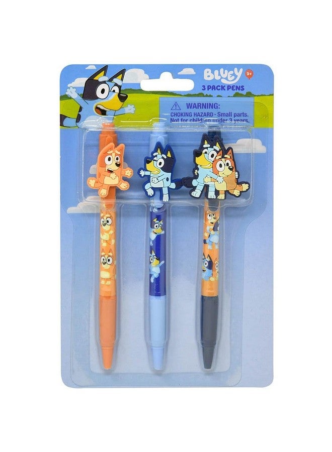 Innovative Designs Bluey And Bingo 3Pk Character Pens With Rubber Clips