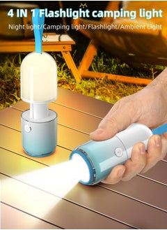 SYOSI Camping Flashlight, Mini Camping Lantern, Rechargeable LED Flashlight, Multifunctional Flashlight with Night Light/SOS Light/Camping Light/RGB Light, for Hiking/Camping/Emergency/Home  - Image 2