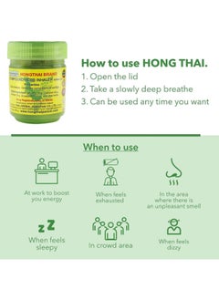 HONG THAI Thai Mint Nasal Decongestant Bottle,Natural Herbal Medicine, Refreshing, Anti-Drowsy and Improves Concentration 10g  - Image 4