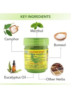 HONG THAI Thai Mint Nasal Decongestant Bottle,Natural Herbal Medicine, Refreshing, Anti-Drowsy and Improves Concentration 10g  - Image 2