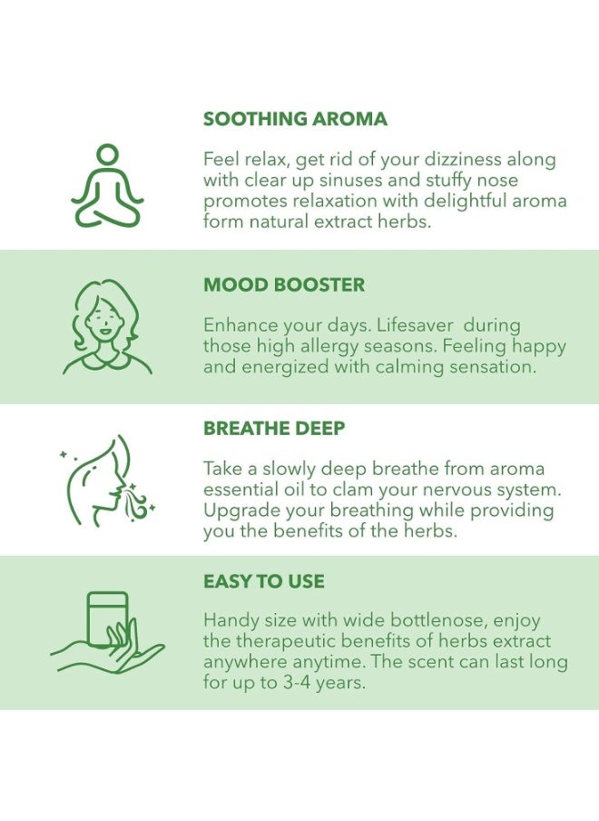 HONG THAI Thai Mint Nasal Decongestant Bottle,Natural Herbal Medicine, Refreshing, Anti-Drowsy and Improves Concentration 10g  - Image 3