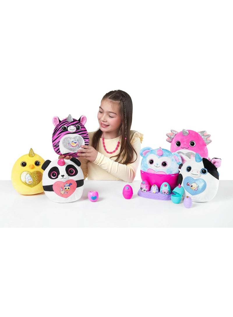 راينبوكورنز لعبة Rainbocorns Eggzania Surprise Mini Mania (السلسلة 1) - دمية قطيفة قابلة للجمع داخل بيضة مفاجآت، تتضمن ملصقات ومواد لصنع المجوهرات وسلايم؛ ألعاب للبنات من سن 3 سنوات فما فوق. - Image 2