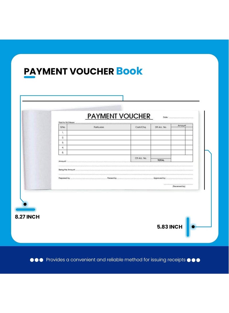 MARKQ - Payment Voucher Book | 50 Receipt sheets per Book | for Shops, Small Business, Home, Offices Supplies | (A5) - Image 1