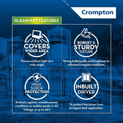 Crompton Gleam NXT 70 Watt Outdoor LED Flood Light | Wide Angle Beam| (Cool Day Light 6500K) - Pack of 1 - Image 2
