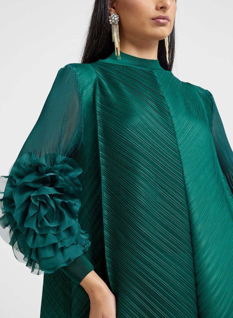 خزانة فستان بأكمام ثلاثية الأبعاد مزينة بالزهور - Image 3