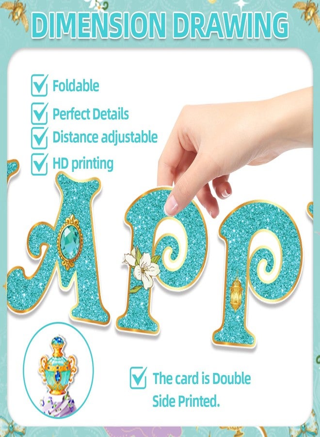 Ldcx 42Pcs Princess Birthday Party Decorations Include Cake Topper Cupcake Topper Princess Happy Birthday Party Flag Banner and Balloons Backdrog - Image 4