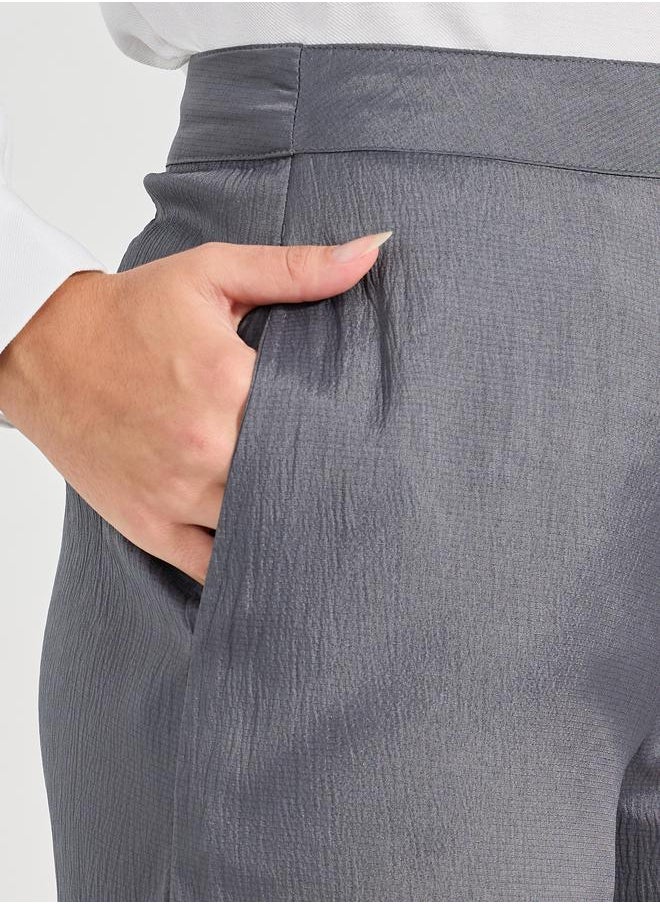 Styli بنطال واسع الساق بنقشة هندسية وسحاب مخفي  - Image 3