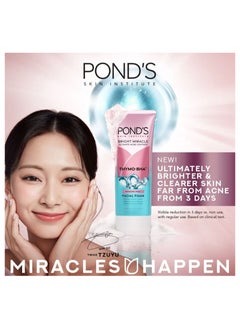 Pond's Bright Miracle Ultimate Acne Conrol Thymo-BHA (Niasorcinol) Facial Foam Reduces Acne in 3 Days 100g x 3  - Image 3