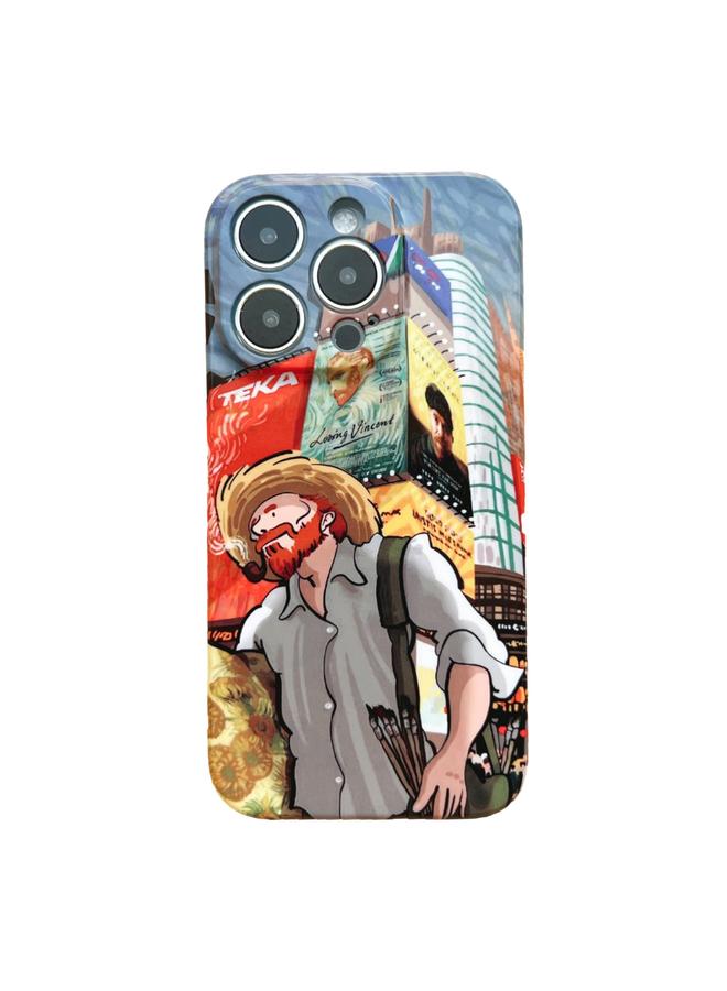 Zaboon Case For iPhone 13 Precise Hole Oil Painting Pattern PC Phone Case - Image 1