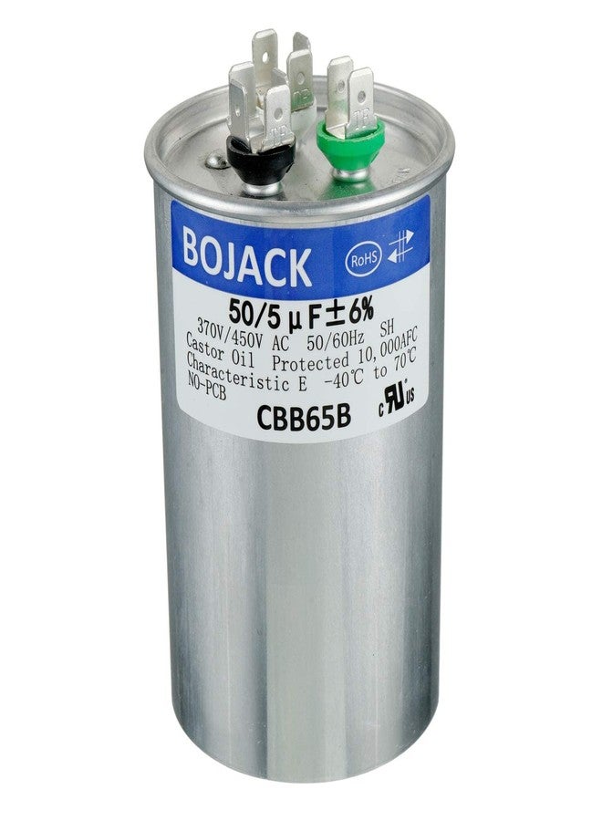 BOJACK 50+5uF 50/5MFD ±6% 370V/440V CBB65 Dual Run Circular Start Capacitor for AC Motor Run or Fan Start or Condenser Straight - Image 1