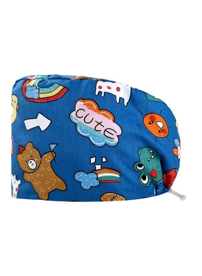 NIBEMINENT Scrub Caps Dust Proof Cap Nursing Work Hats  Cotton Women Men Veterinary Dental Clinic Chef Cooking Hats