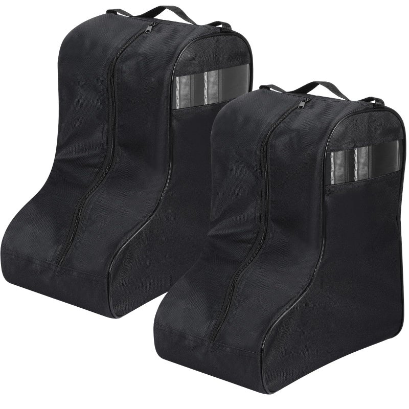 Clysee 2 Pcs Boot Bags for Cowboy Boots Portable Storage Bag for Travel Long Tube Shoes Bags Men Tall Shoe with Handle for Home Travel (Black) - Image 1