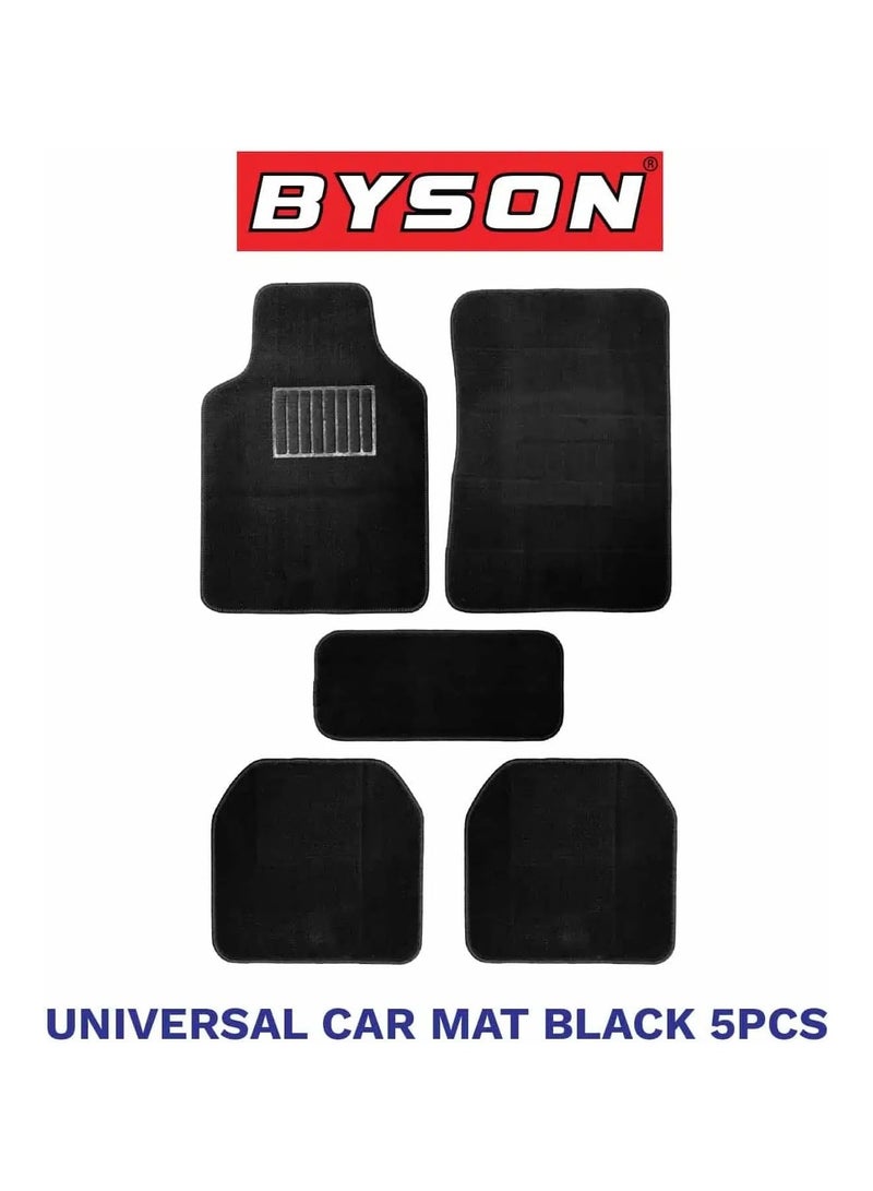 BYSON Durable Waterproof Car Floor Mats 5 Piece Set - Universal Fit for SUV and Sedan, Heavy Duty Non Slip Soft Auto Foot Mats, Easy to Clean Interior Protection Accessories for All Seasons (Black) - Image 1