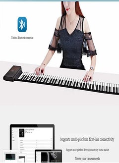 Generic Portable Roll-Up Silicone Organ - 61/88 Key Foldable Keyboard for Beginners | 128 Tones, Bluetooth Teaching, Lightweight & Travel-Friendly  - Image 4