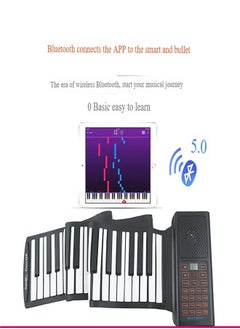 Generic Portable Roll-Up Silicone Organ - 61/88 Key Foldable Keyboard for Beginners | 128 Tones, Bluetooth Teaching, Lightweight & Travel-Friendly  - Image 5
