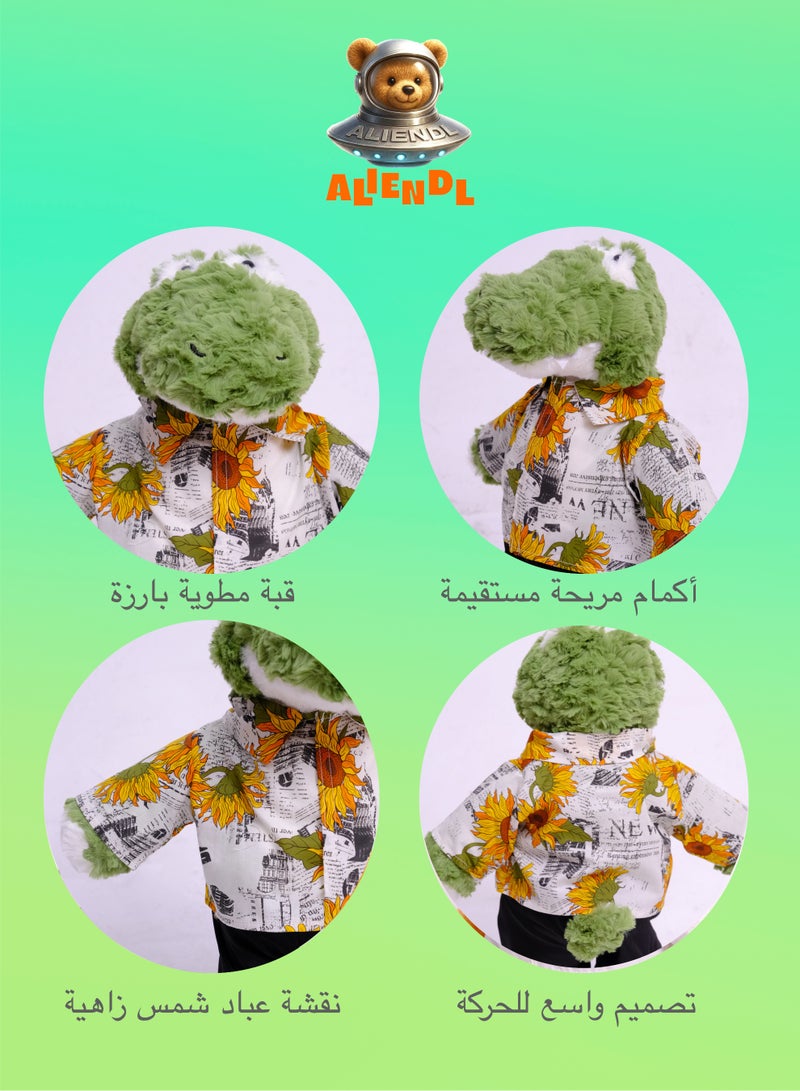 ALIENDL Goofy Gator – Plush Alligator Stuffed Animal Toy for Baby Kids, Soft Cute Funny Alligator Doll Gift Set with Removable Outfit & Pouch, Unique Gift for Kids, Boys & Friends - Image 5